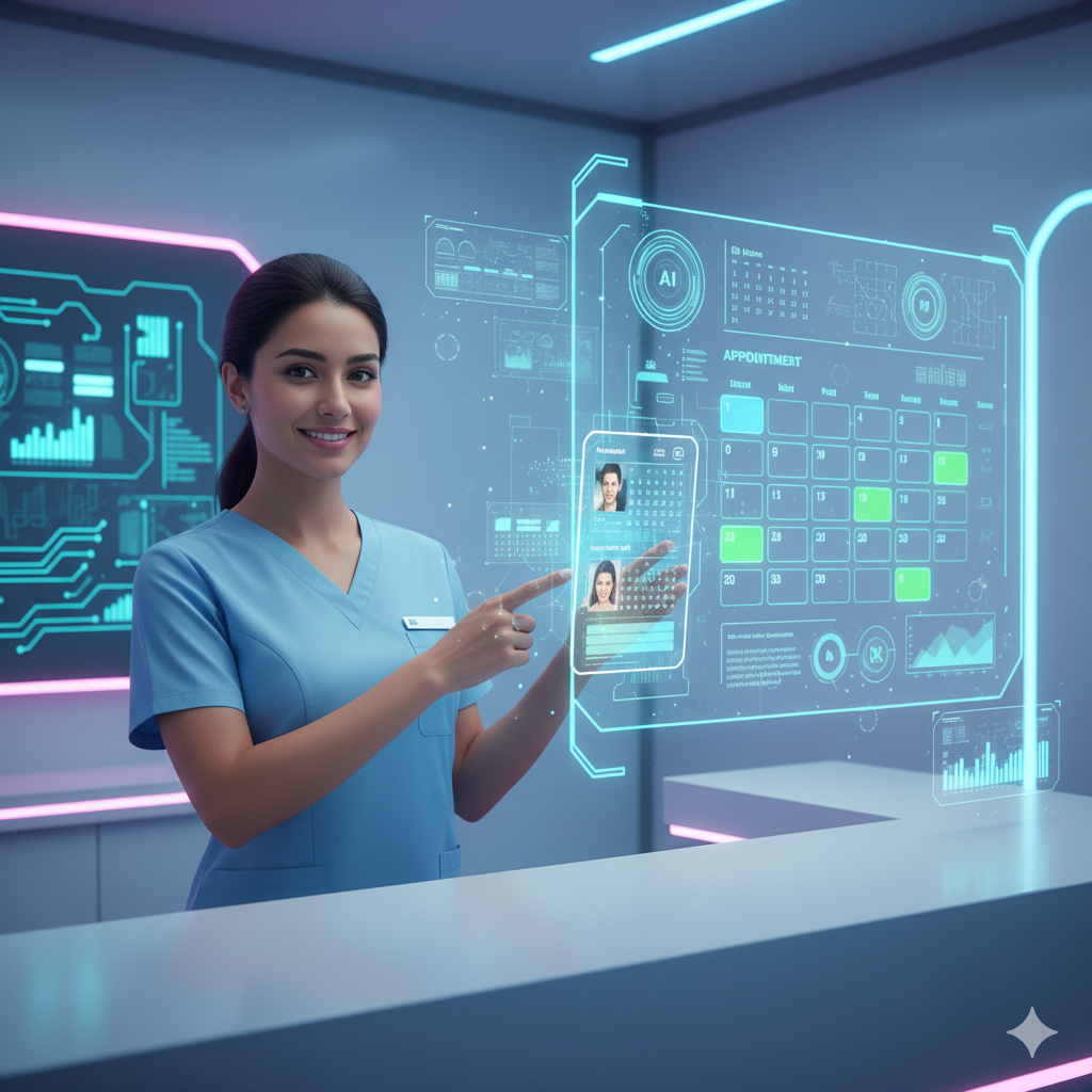 Paciente sonriendo en una clínica dental